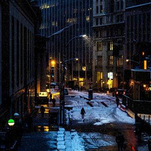 NIGHT SNOW ON BROAD STREET ART